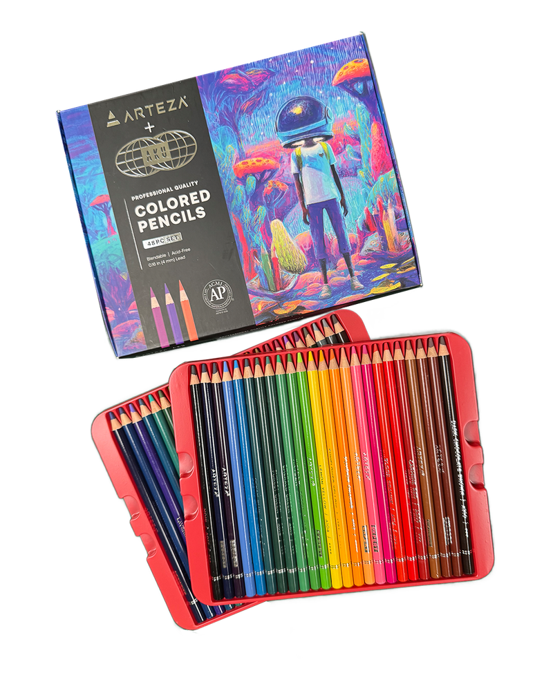 Aku x Arteza artist-grade colored pencils set