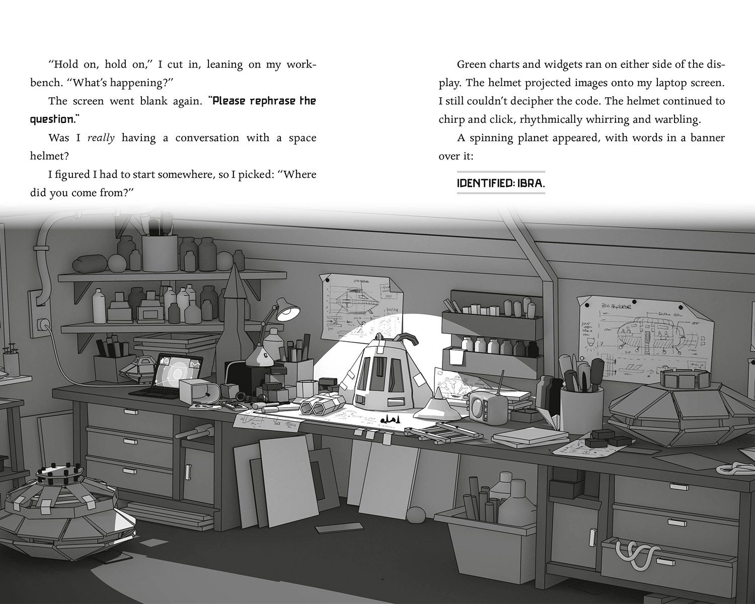Interior illustrations from Aku: Journey to Ibra